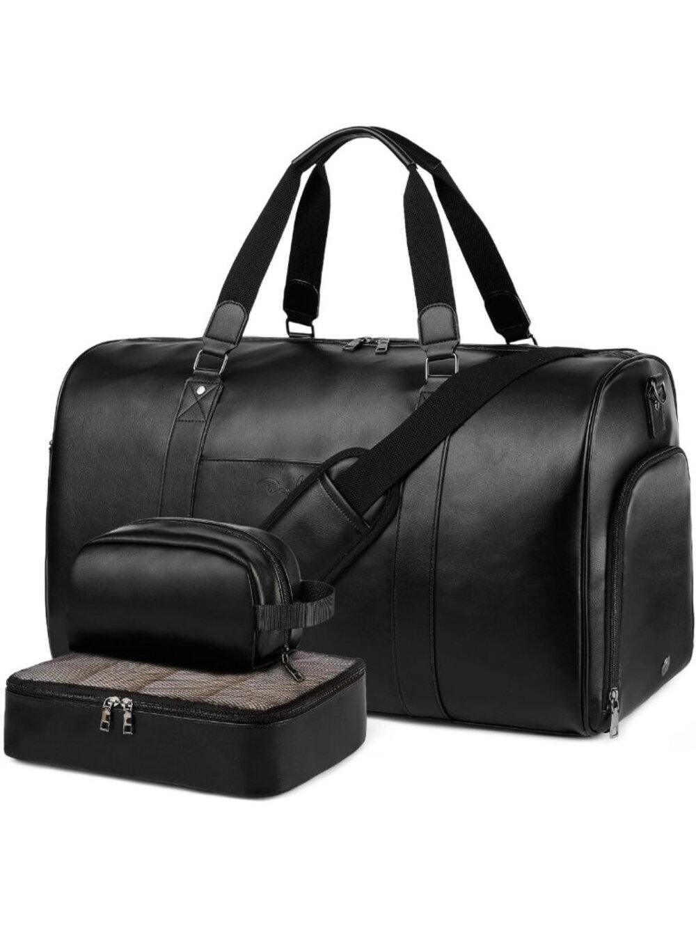 Stylish 3-Piece Leather Duffle Bag Set for Travel, Gym, Weekend Getaways